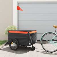  Bike Trailer Black and Orange 45 kg Iron