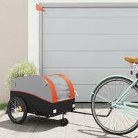  Bike Trailer Black and Orange 45 kg Iron