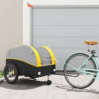  Bike Trailer Black and Yellow 45 kg Iron