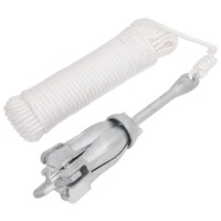 Folding Anchor with Rope Silver 4 kg Hot Dip Galvanized Cast Iron