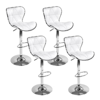 Artiss 4x Bar Stools Gas Lift Leather Seat White