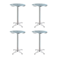 Gardeon Set of 4 Outdoor Bar Table Aluminium Round 70/110CM