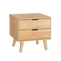 Artiss Bedside Table 2 Drawers - Pine