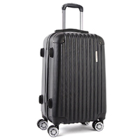 Wanderlite 28&quot; 75cm Luggage Trolley Travel Set Suitcase Carry On Hard Case TSA Lock Lightweight Black