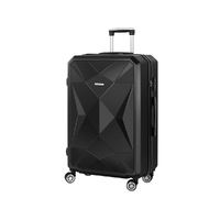 Wanderlite 28&quot; 75cm Luggage Trolley Travel Suitcase Carry On Storage TSA Hardshell Black