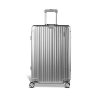 Wanderlite 28&quot; Luggage Trolley Travel Suitcase Set TSA Carry On Lightweight Aluminum Silver