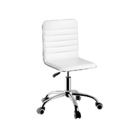 Artiss Office Chair Conference Chairs PU Leather Low Back White