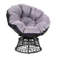 Gardeon Outdoor Chairs Outdoor Furniture Papasan Chair Wicker Patio Garden Black