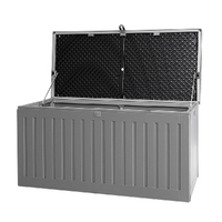 Gardeon Outdoor Storage Box 270L Container Lockable Garden Bench Tool Shed Grey