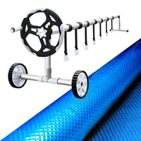 Aquabuddy Pool Cover 500 Micron 11x4.8m Blue Swimming Pool Solar Blanket 5.5m Roller