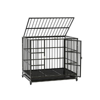 i.Pet Dog Cage Crate Large Puppy Cat Anti-Bite Pet Kennel Wheels w/Tray Metal