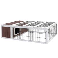 i.Pet Rabbit Hutch 124cm x 90cm x 35cm Chicken Coop Large Outdoor Wooden Run Cage House