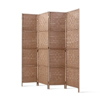 Artiss 4 Panel Room Divider Screen 163x170cm Woven Natural