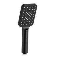 Handheld Shower Head 3.1&#39;&#39; High Pressure 3 Spray Modes Square Black