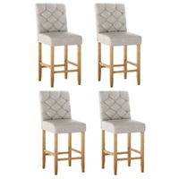 Artiss 4x Bar Stools Linen Upholstered Chairs
