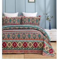 Azura 100% Cotton Quilted 3 pcs Bedspread Coverlet Set Super King