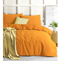 Elan Linen 100% Egyptian Cotton Vintage Washed 500TC Mustard Single Quilt Cover Set