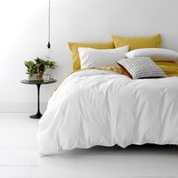 European Vintage Washed Cotton White Quilt Cover Set by Park Avenue King