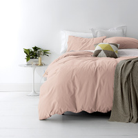 European Vintage Washed Cotton Blush Quilt Cover Set by Park Avenue Queen