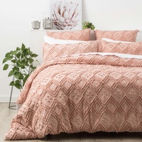 Medallion Cotton Vintage Washed Tufted Blush European Pillowcase by Park Avenue
