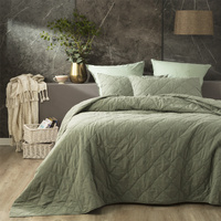 Attwood Vintage Stone Washed Cotton Quilted Fern Coverlet Set by Renee Taylor Super King