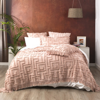 Riley 100% Cotton Vintage Washed Tufted Blush Bed Cover Set by Renee Taylor Queen/King