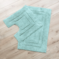 2200 GSM 2 Piece Tufted Aqua Bath Mat Set by Renee Taylor