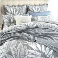 Raven Jacquard Charcoal Quilt Cover Set by Renee Taylor Queen