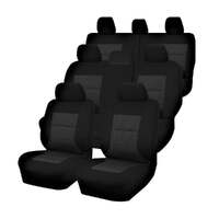 Seat Covers for TOYOTA LANDCRUISER 200 SERIES GXL - 60TH ANNIVERSARY VDJ200R-UZJ200R-URJ202R 11/2007 - 06/2021 4X4 SUV/WAGON 8 SEATERS FMR BLACK PREMI
