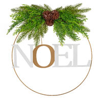 Santa&#39;s Helper Noel Christmas Wreath Charming Seasonal Touch 50CM