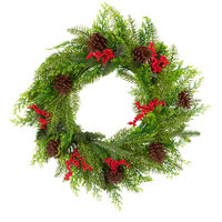 Santa&#39;s Helper Pine Cone Christmas Wreath Decor Xmas 50CM