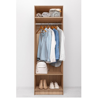MALMO TWO SHELF/HANGRAIL WALK IN WARDROBE - NATURAL OAK