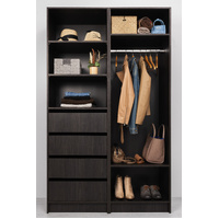 MALMO THREE SHELF/FOUR DRAWER WALK IN WARDROBE - CLASSIC - NORDIC ASH