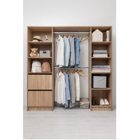 BASEL 2M WALK IN WARDROBE KIT - CLASSIC - NATURAL OAK