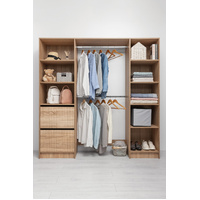 BASEL 2M WALK IN WARDROBE KIT - FLUTED - NATURAL OAK