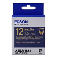 EPSON TAPE RIBBON 12MM GOLD ON NAVY 5 METRES FOR LW-300 LW-400 &amp; LW-600P