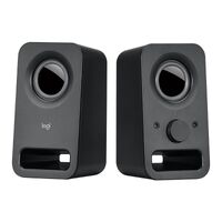 Logitech Z150 2.0 Stereo Speakers 6W Compact Size Easily Access to Power &amp; Volume Control Headphone &amp; Auxiliary Jack for TV PC Smartphone Tablet