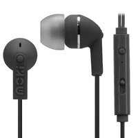 MOKI Noise Isolation Earbuds with microphone &amp; control - BLACK