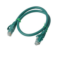 8WARE Cat6a UTP Ethernet Cable 25cm Snagless Green