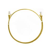 8WARE CAT6 Ultra Thin Slim Cable 1m / 100cm - Yellow Color Premium RJ45 Ethernet Network LAN UTP Patch Cord 26AWG for Data Only, not PoE