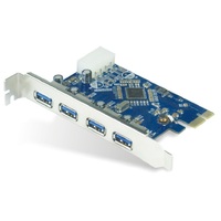 ASTROTEK 4x Ports USB 3.0 PCIe PCI Express Add-on Card Adapter 5Gbps Windows XP/7/8/10 Server 2008 &amp; later Renesas 720201 Chipset USSUN-USB4300NS