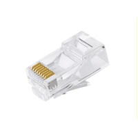 ASTROTEK CAT6 UTP -RJ45 Connector 8P8C Network Plug 3 Prong Blade 3U&#39; Gold plating 50pcs/bag