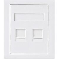 ASTROTEK CAT6 RJ45 Network Wall Face Plate Outlets 86x86mm 2 Port Socket Kit LS