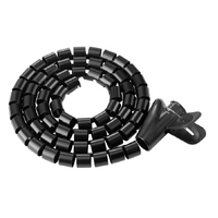 BRATECK 15mm/0.59&#39; Diameter Coiled Tube Cable Sleeve Material PolyethylenePE Dimensions 1000x15mm - Black
