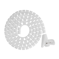 BRATECK 15mm/0.59&#39; Diameter Coiled Tube Cable Sleeve Material PolyethylenePE Dimensions 1000x15mm - White