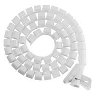 BRATECK 20mm/0.79&#39; Diameter Coiled Tube Cable Sleeve Material PolyethylenePE Dimensions 1000x20mm - White