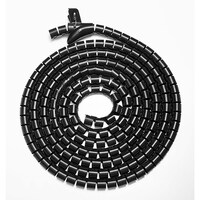 BRATECK 30mm/1.2&#39; Diameter Coiled Tube Cable Sleeve Material PolyethylenePE Dimensions 1000x30mm -Black