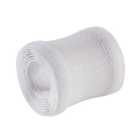 BRATECK Flexible Cable Wrap Sleeve with Hook and Loop Fastener 135mm/5.3&#39; Width Material Polyester Dimensions 1000x135mm --White