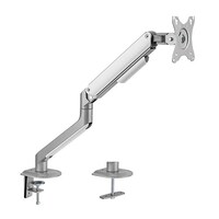 BRATECK Single Monitor Economical Spring-Assisted Monitor Arm Fit Most 17&#39;-32&#39; Monitors, Up to 9kg per screen VESA 75x75/100x100 Matte Grey