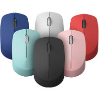 RAPOO M100 2.4GHz &amp; Bluetooth 3 / 4 Quiet Click Wireless Mouse Blue - 1300dpi Connects up to 3 Devices, Up to 9 months Battery Life